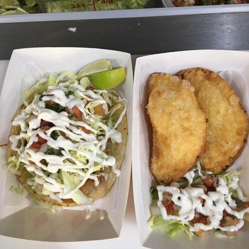 What you should get: Either the fish OR the shrimp taco. They’re both tasty AF.