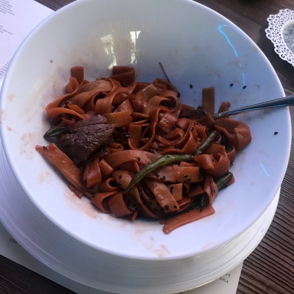 Waiting long time for the food. Pasta with beef and green beans. The meal was oversalted and too much soya. Uneatable. Waitress not welcoming. Bad!
