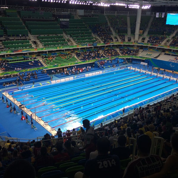 Photo taken at Olympic Aquatics Stadium by Flavia L. on 9/13/2016