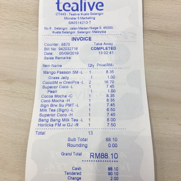 Tealive Kuala Selangor Selangor