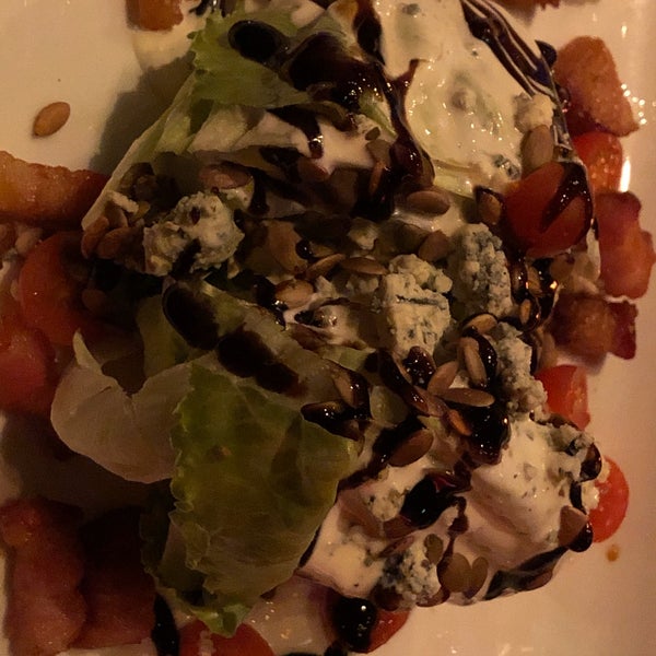 Blue cheese lettuce wedge salad.