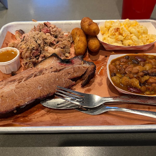 Loved Luella’s. Got the brisket and pulled pork combo tray with Mac n cheese and baked beans. All very tasty!