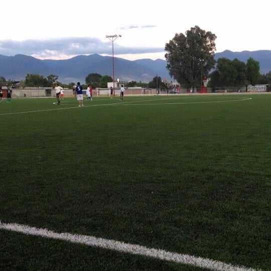 Photo taken at Campo de Futbol de Nazareno Etla. by Cinty D. on 1/11/2014