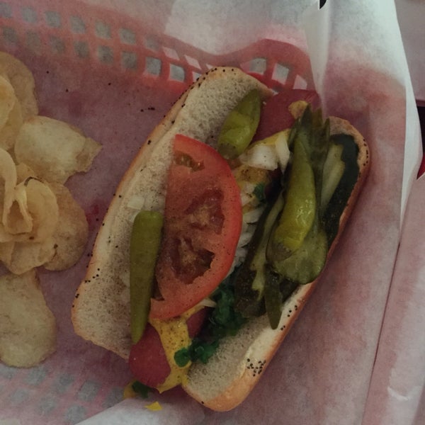 Grab a drink and a Chicago style dog.
