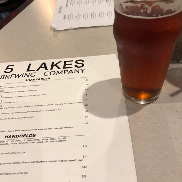 Photo taken at 5 Lakes Brewing Co by Chris W. on 8/13/2018
