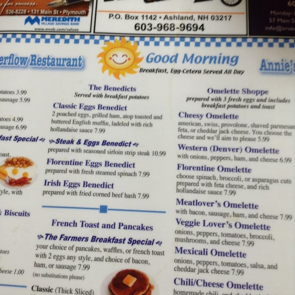 Annie's Overflow Restaurant Holderness, NH