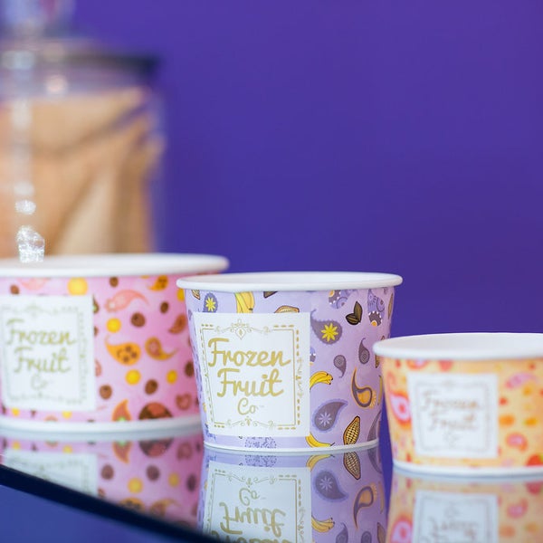 Our signature paisley bowls. Pretty & the perfect accompaniment to your healthy dessert. These cups are completely unique, one of a kind and designed especially for Frozen Fruit Co.