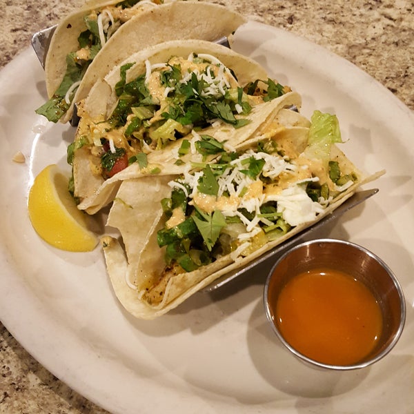 Really nice decor and location. Has nice indoor and outdoor seating. Staff is pleasant and food was delicious. I got the spicy shrimp tacos and couldn't stop talking about them all night. Great stuff!