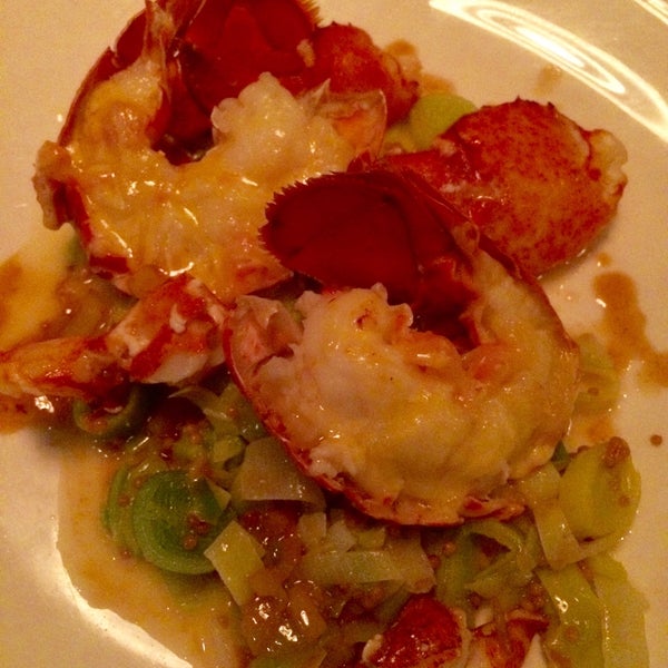 Lobster Thermidor $39, Brussel sprouts, pommes mouselline, clams provecale and foraged salad were best.