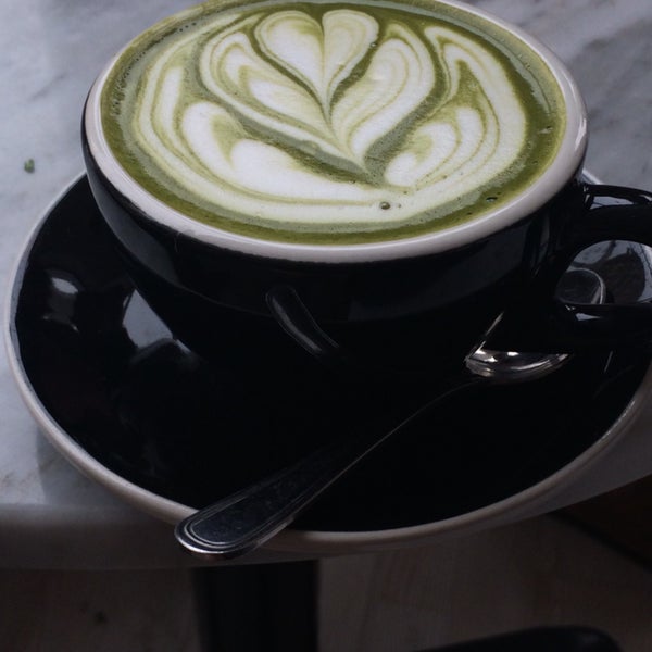 Matcha latte with soy $5.45 incl tax for small 8 oz. Good quality matcha and not too sweet. The flavored iced ones sound refreshing too.