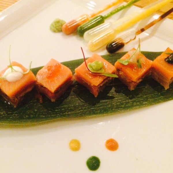 Morimoto sashimi app, agua chile and any sushi rolls. Skip teriyaki vegetables side.