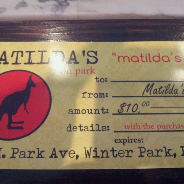 Photo taken at Matilda&#39;s on Park by Lonnie T. on 8/28/2013