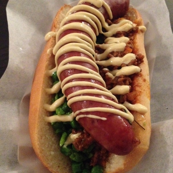 Photo taken at Hotokas - Hot Dog Cafe by Ele M. on 10/11/2014