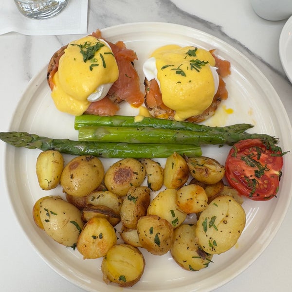 Expensive, but excellent and worth the money. Treat yourself to a perfect eggs Benedict.