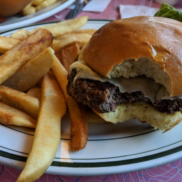 7oz burger can fill the belly pretty well. Old school diner look with limited seating. Outdoor seating in warm weather.