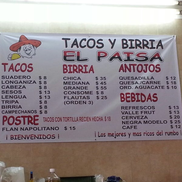 Tacos Y Birria El Paisa Restaurante de tacos