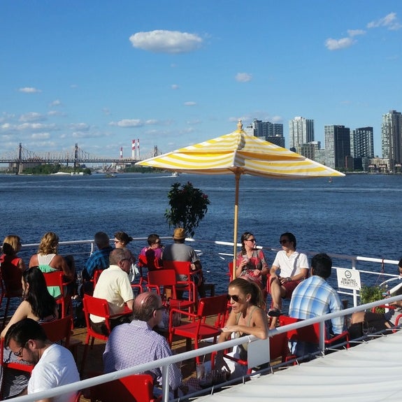 Perched atop a yacht permanently moored around 30th Street, you're awarded unobstructed views into Long Island City. Just bring your finance friend and let them pick up the tab.