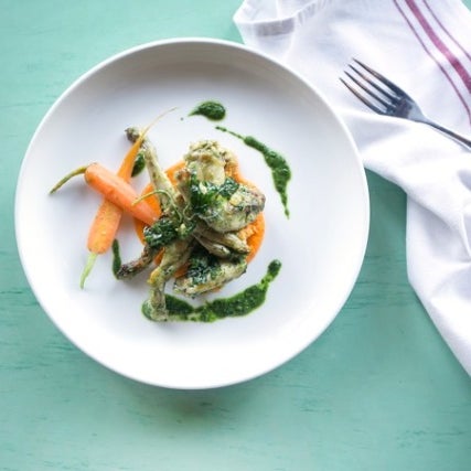 Georges Forgeois new restaurant is a sweet, 40-seat space serving dishes like the charmingly-named "Thighs of Nymphs," which are actually frogs legs with garlic butter and a parsley puree.
