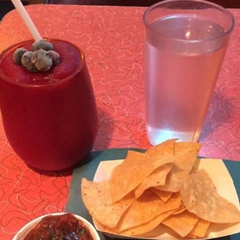 The Frozen Sangria has us coming back time and time again. $5.50 gets you a glass full of dark-red slush that's simultaneously tart and sweet, and dotted with very-chewable frozen blueberries.