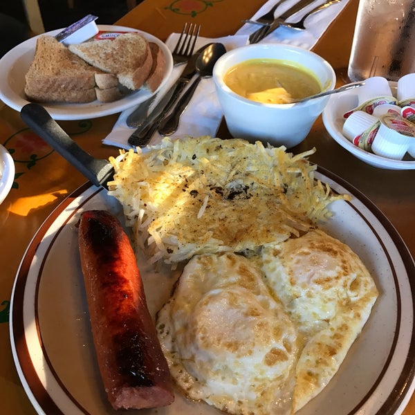 the kielbasa and eggs breakfast with hash browns is just too good to pass up