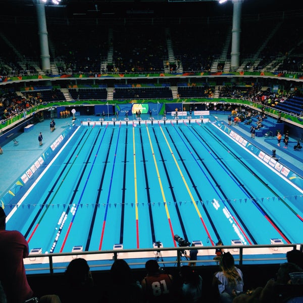 Photo taken at Olympic Aquatics Stadium by Júlia A. on 9/8/2016