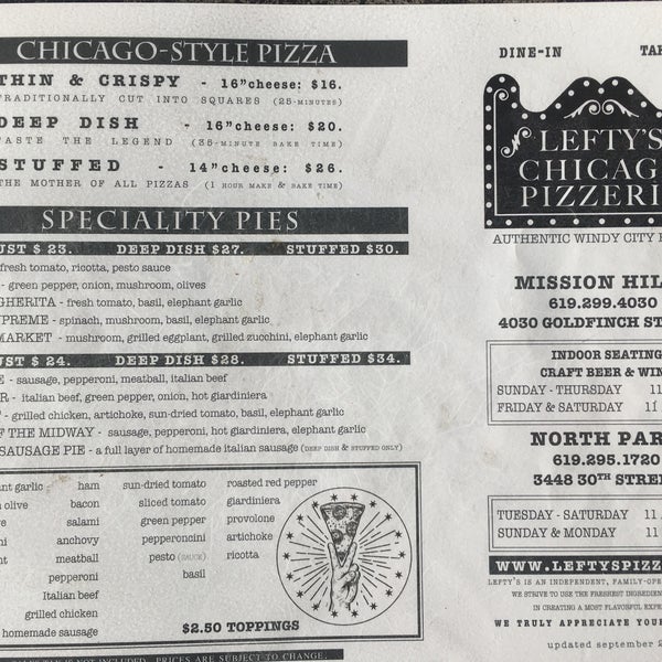 Foto tomada en Lefty&#39;s Chicago Pizzeria  por Lefty&#39;s Chicago Pizzeria el 11/10/2016