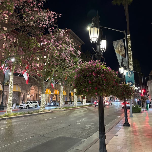 Rodeo Drive and Via Rodeo at Night Beverly Hills Los Angeles