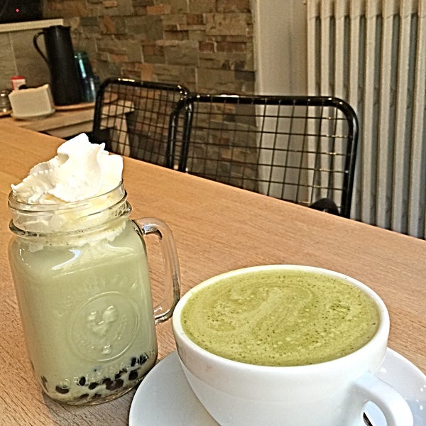 tiny café, but one of the best in Helsinki! I love the atmosphere, bubble tea, matcha latte and the waffles here!