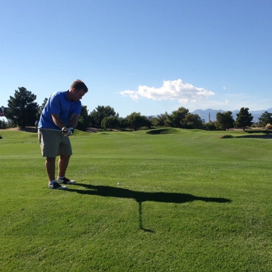 Photo taken at Desert Pines Golf Club and Driving Range by Ben L. on 10/24/2012