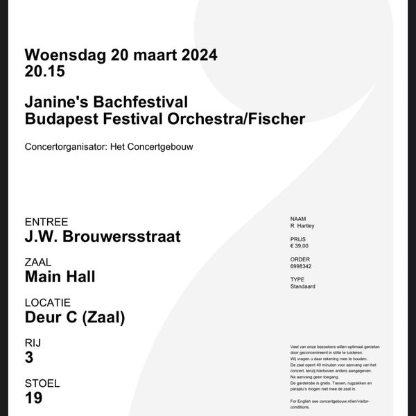 Photo prise au Het Concertgebouw par Bobster le3/20/2024