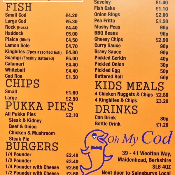 Oh My Cod Fish Chips Shop In Maidenhead