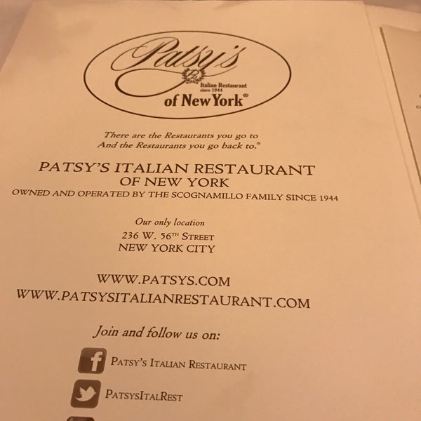 Photo taken at Patsy&#39;s Italian Restaurant by Jan Ove Å. on 11/9/2016