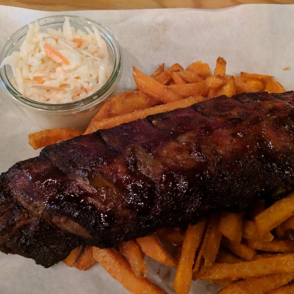 Not terrible but the ribs had to be slathered with sauce to make them taste like anything and the sweet potato fries could have been crispier