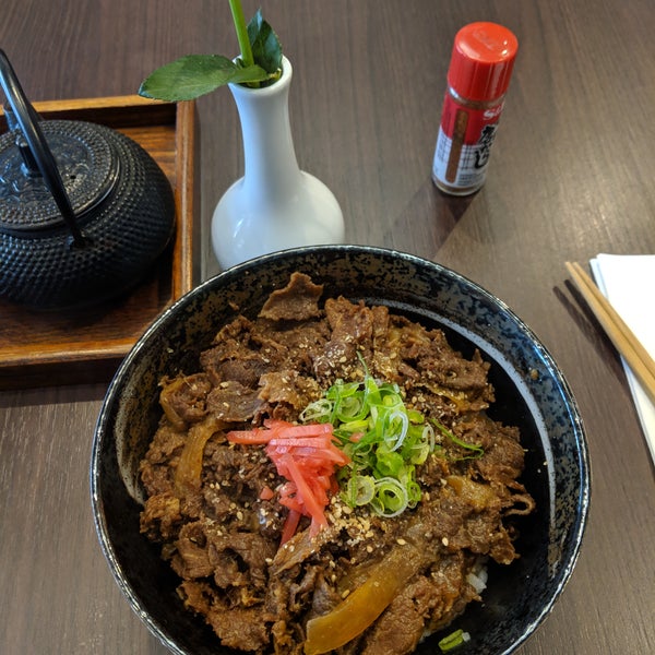 The gyu don wasn't super well cooked – both the rice and the meat were overcooked – but even suboptimal gyu don is still damn good food! Also, the gen maicha is excellent.