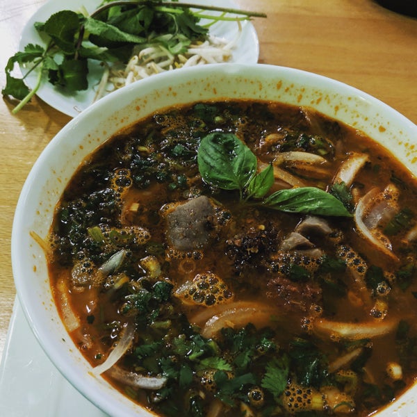 Large bun bo hue with lots of meat. The broth, alas, was middling at best