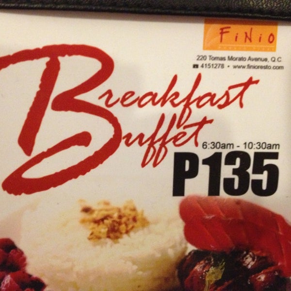 Finio Restaurant Breakfast Buffet