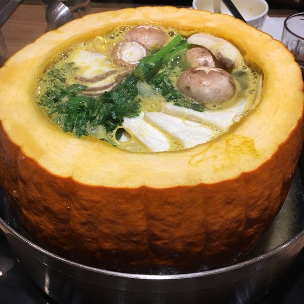 They have pumpkin hot pot for the season, it's amazing