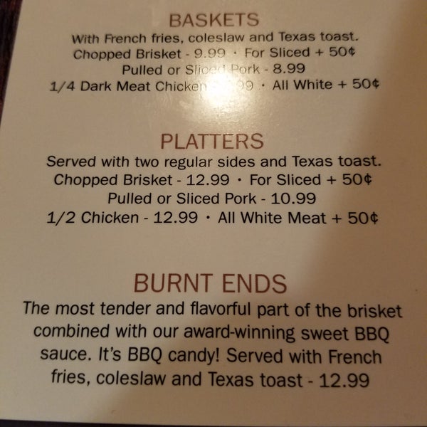 My husband loves the Burnt Ends