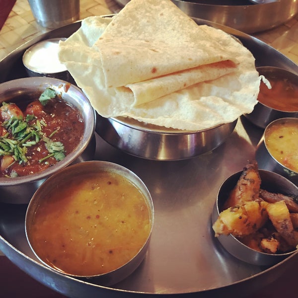 Good selection of south Indian eats and a few north Indian dishes too. The menu here is somewhat heavy on the meat entrees and few are boneless. I had the vegetarian Thali..good sampling of dishes!