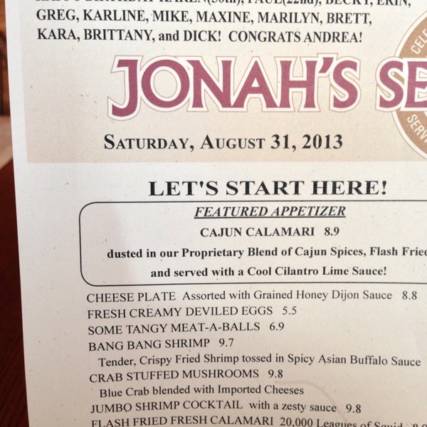 Photo taken at Jonah&#39;s Seafood House by Gina P. on 8/31/2013