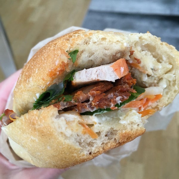 Delicious special banh mi! Possible to sit inside but better for take away. Good prices-around 80 CZK. Recommend if you like Asian baguettes! Yummy
