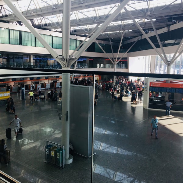 Photo taken at Warsaw Chopin Airport (WAW) by Elena A. on 7/27/2018