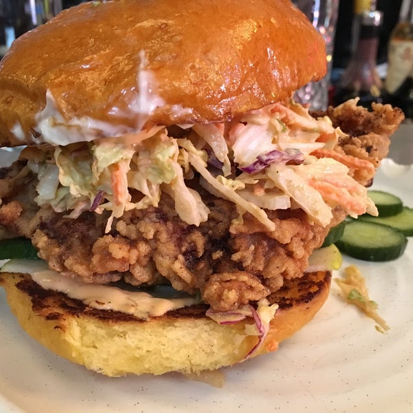 Fave: $5 barfly lunch-fried chicken sandwich, iced tea