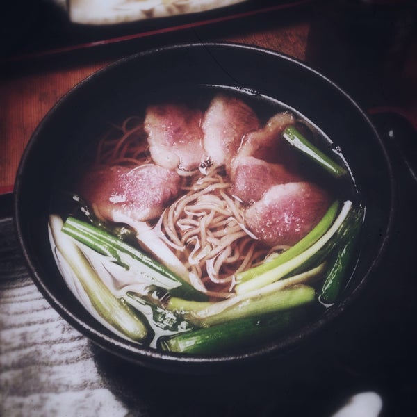 Duck soba; the fatty portion of the slices of duck meat is mm mm good.