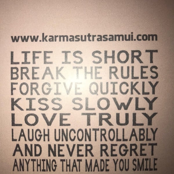Photo prise au Karma Sutra Samui par Kirst le1/10/2018