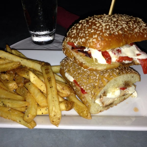 The grilled chicken sandwich with mozzarella, roasted red peppers and balsamic is a safe bet.  Fries are decent as well.