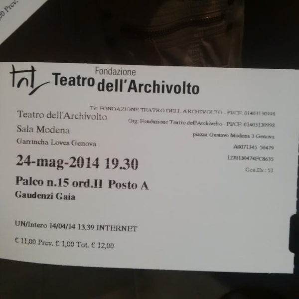 Photo taken at Teatro dell&#39;Archivolto by Gaia G. on 5/24/2014