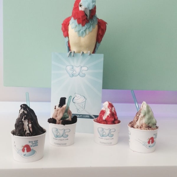 Photo taken at FYC Frozen Yogurt Cafe by Gina S. on 6/7/2015