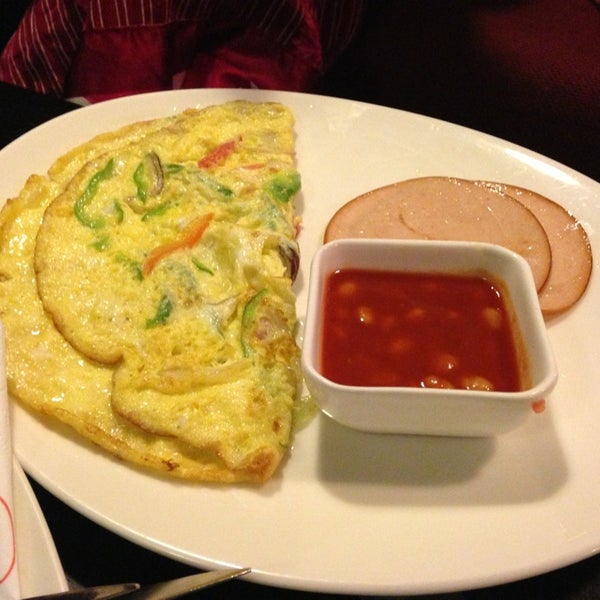 Spanish omelette is delicious and presentation is just awesome!