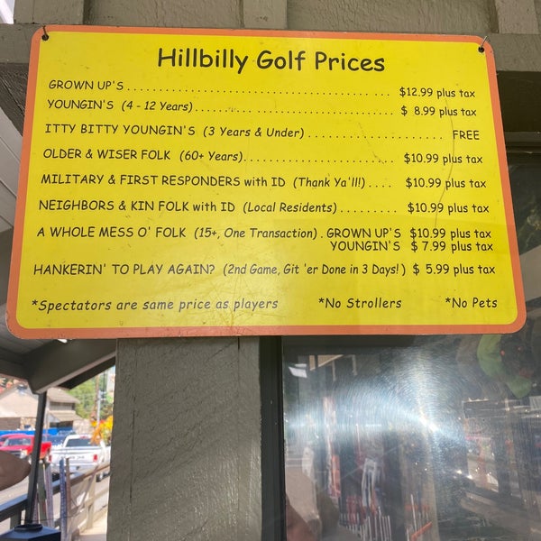 Hillbilly Golf 340 Parkway
